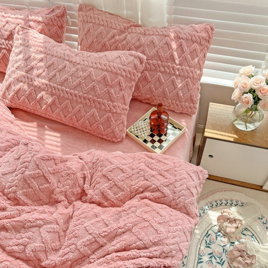 Four-piece Bed Set Thickened Warm Milk Fiber