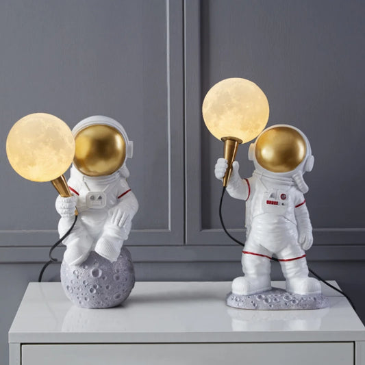 Modern Table Lamp Astronaut Wall Sconce Desk Lighting Fixture Children Room Bedroom Decor 3D Moon Spaceman Desktop Night Light